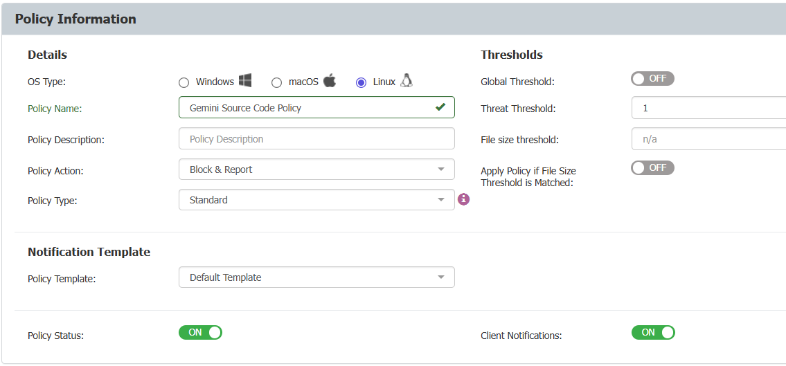 Content aware dlp controls
