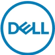 The dell logo is in a blue circle on a black background