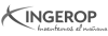 A black and white logo for ingerop on a black background
