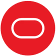 A red circle with an oval in the middle on a black background