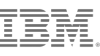 A black and white ibm logo on a black background