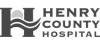 A black and white logo for henry county hospital