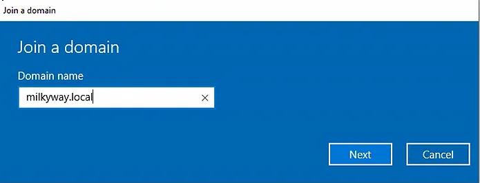 Option 2: Connect to the Domain through Windows Settings