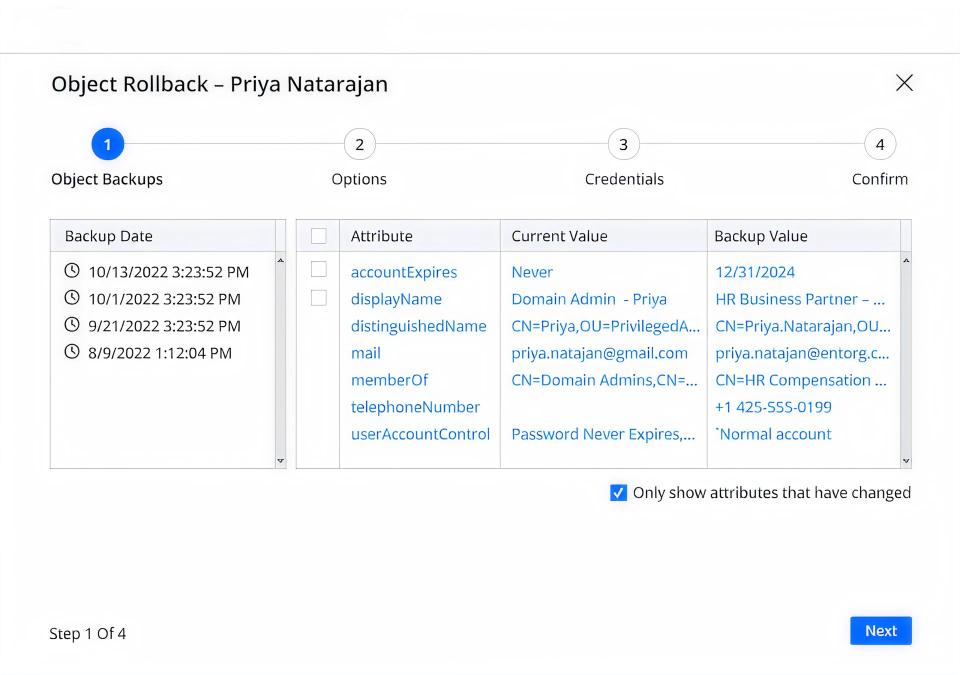 Ripristino e rollback ad completo