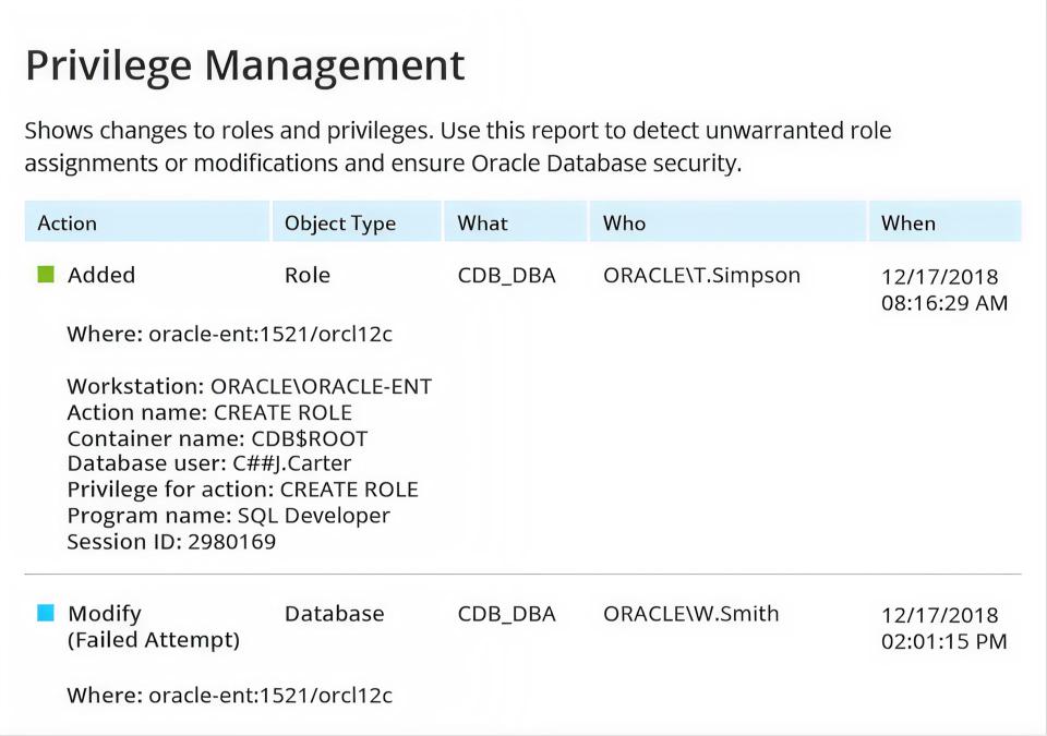 Server level change reporting