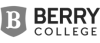 A black and white logo for b berry college