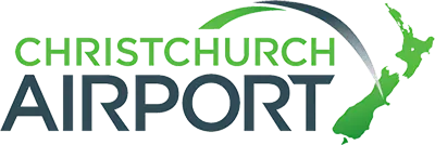 A green and black sign that says christchurch airport on it
