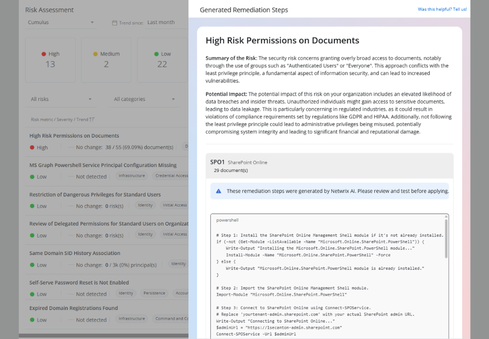 A screenshot of a sensitive data shadow access dashboard