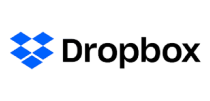 A blue dropbox logo on a black background