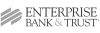 A black and white logo for enterprise bank and trust
