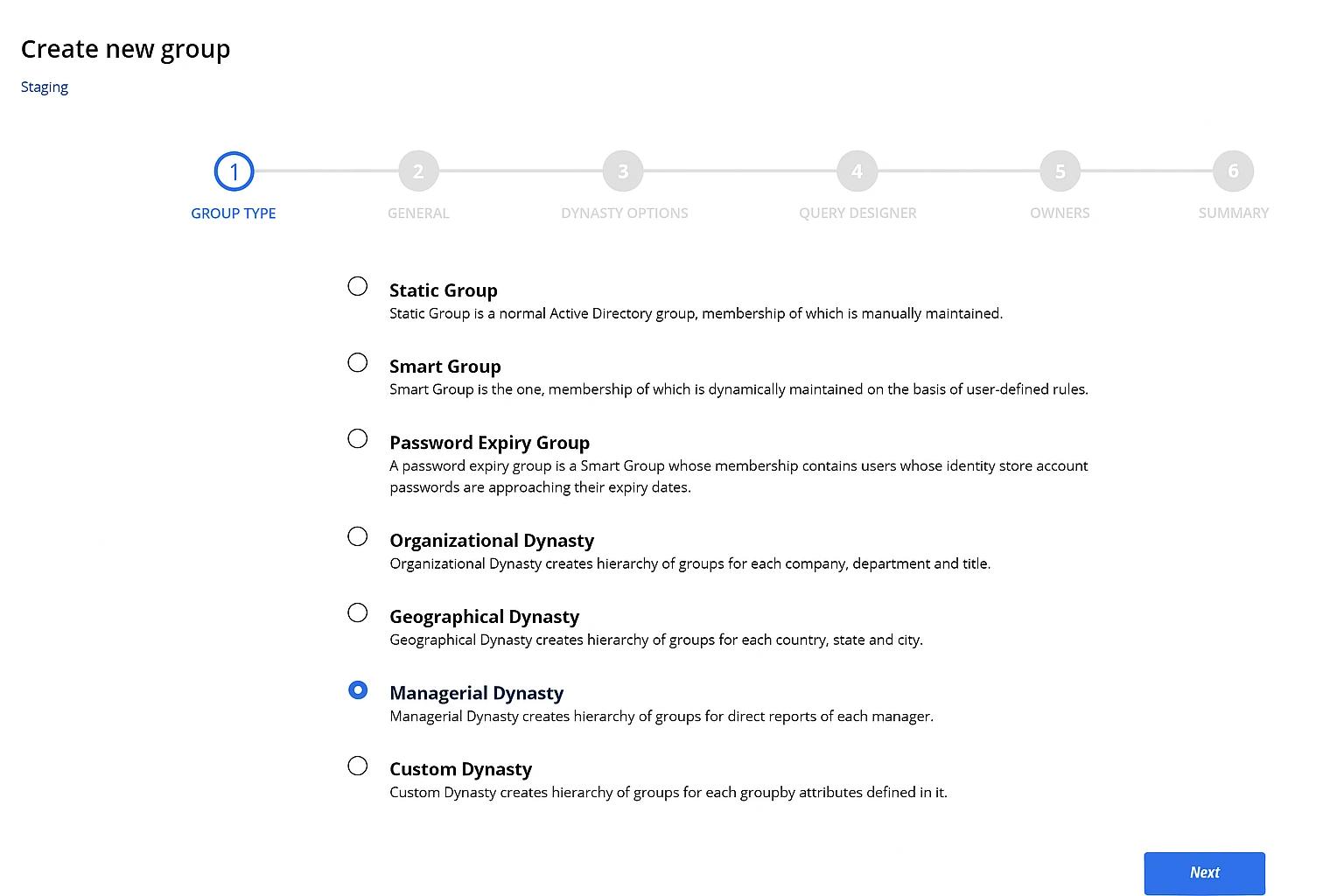 Dynamic group management