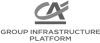 A group infrastructure platform logo on a black background
