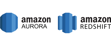A logo for amazon aurora is shown on a black background