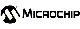 A white logo on a black background