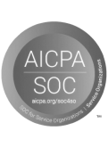 A black and white logo for aicpa soc