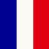 The flag of france is blue white and red