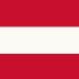 The flag of austria is red and white and is moving in the wind