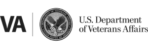 A black and white logo for the us department of veterans affairs