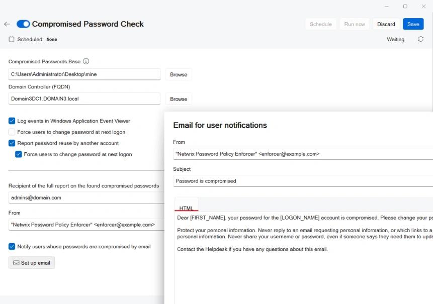 Compromised password checks