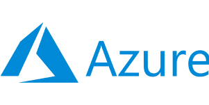 A blue azure logo on a black background