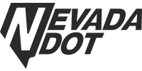 The nevada dot logo is black and white on a black background