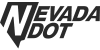 The nevada dot logo is black and white on a black background