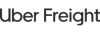 A black and white logo for uber freight on a black background