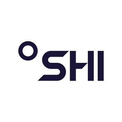 A palavra shi est escrita em roxo sobre um fundo preto