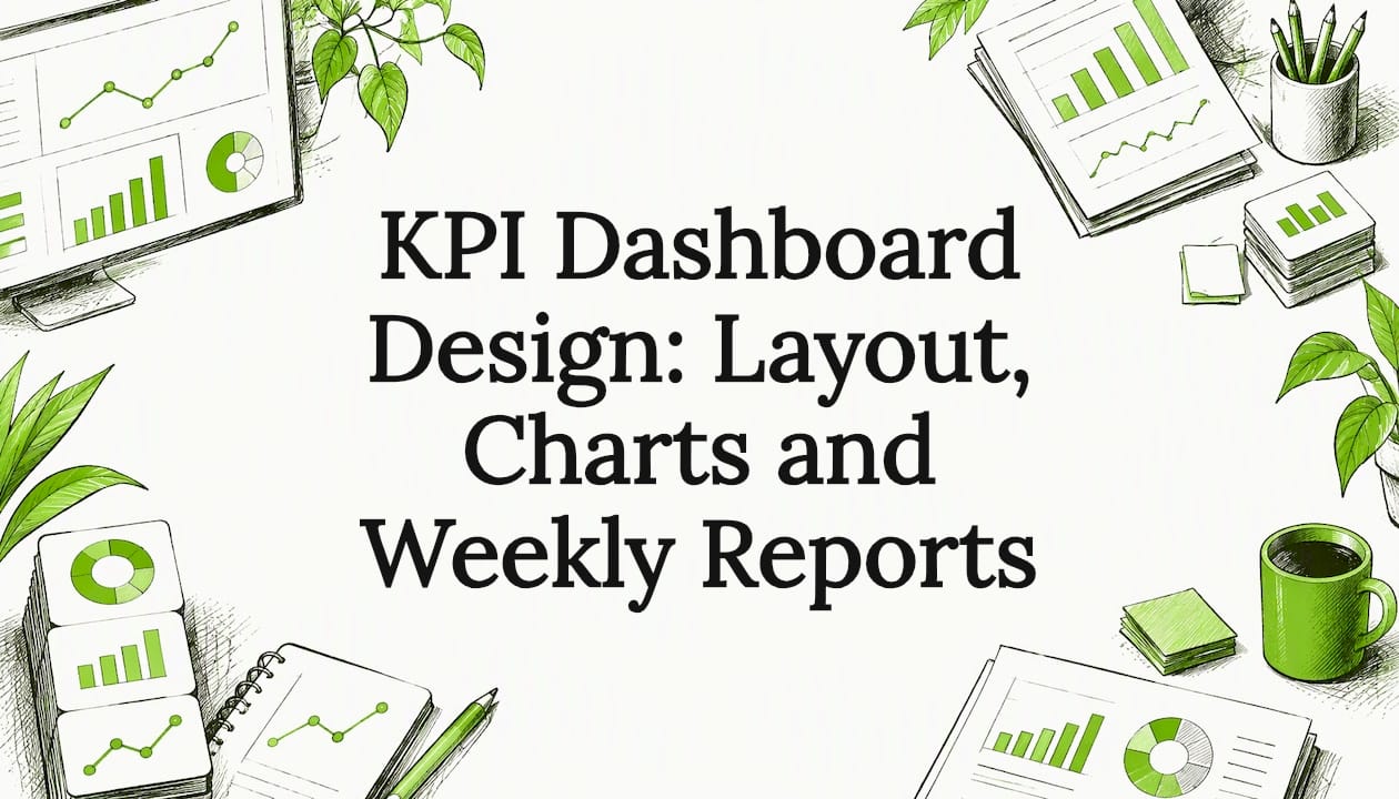 Diseño del panel de control de KPI: maquetación, gráficos e informes semanales