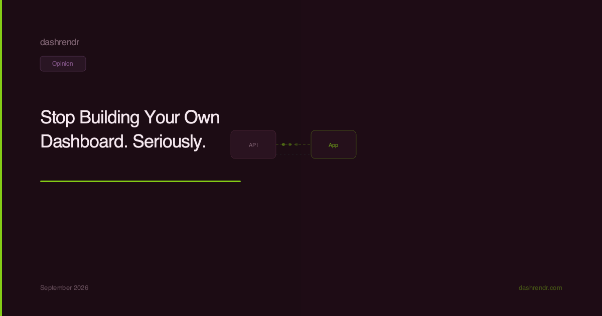 Stop Building Your Own Dashboard. Seriously.