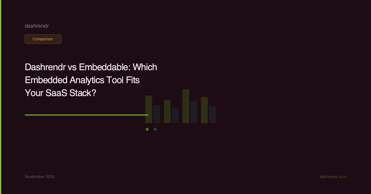 Dashrendr vs Embeddable: Which Embedded Analytics Tool Fits Your SaaS Stack?