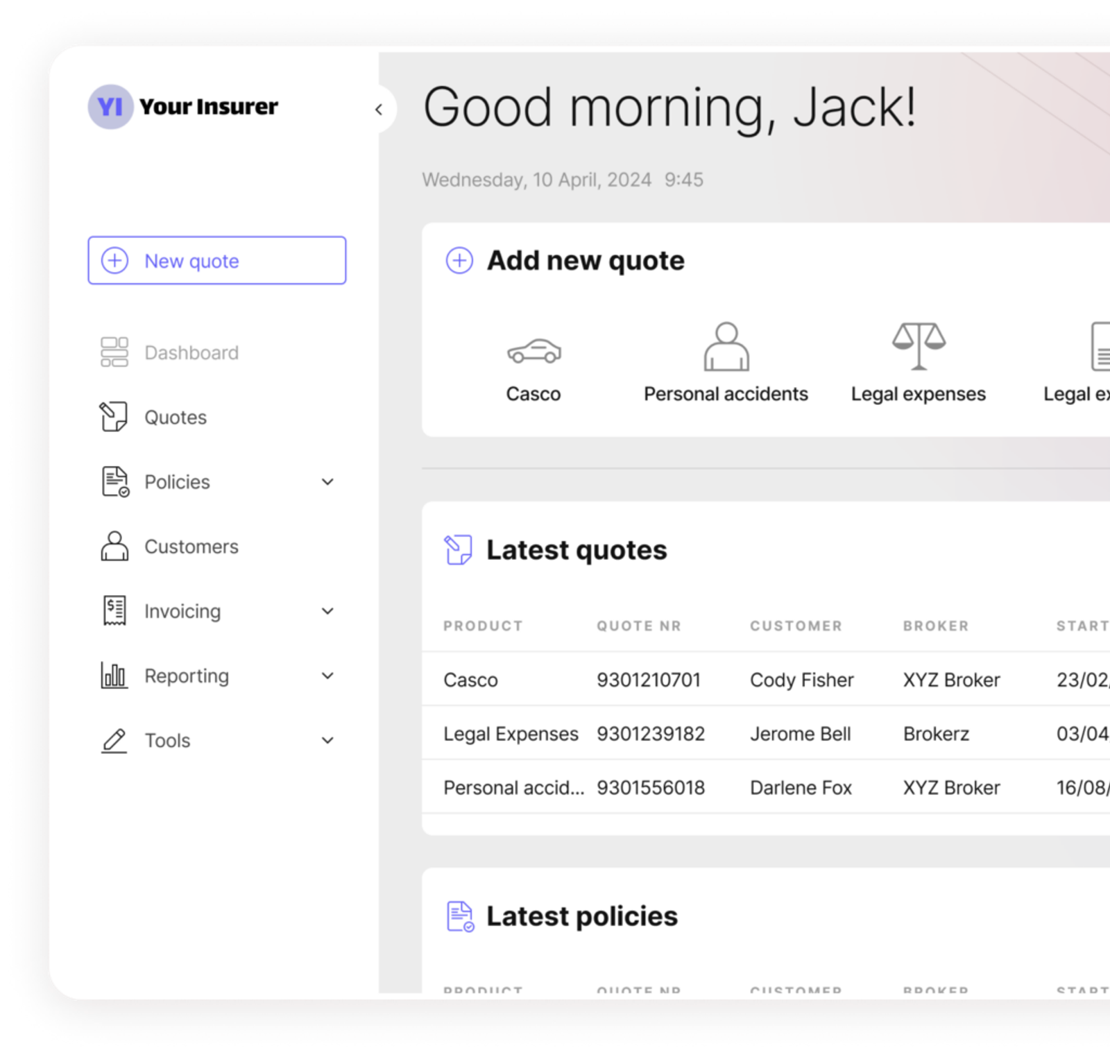 Insly insurance software for insurers