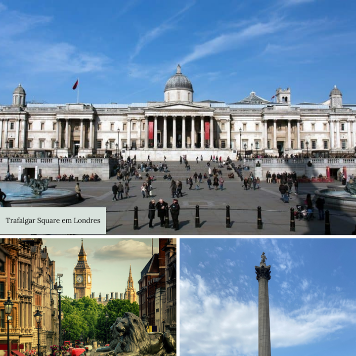 Trafalgar Square a Famosa Praça dos Leões em Londres