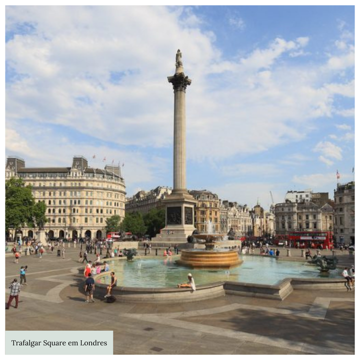 Trafalgar Square a Famosa Praça dos Leões em Londres