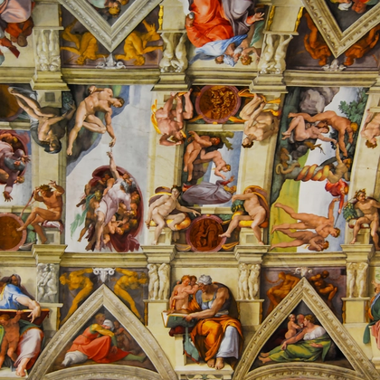 Foto do Teto da Capela Cistina no Vaticano