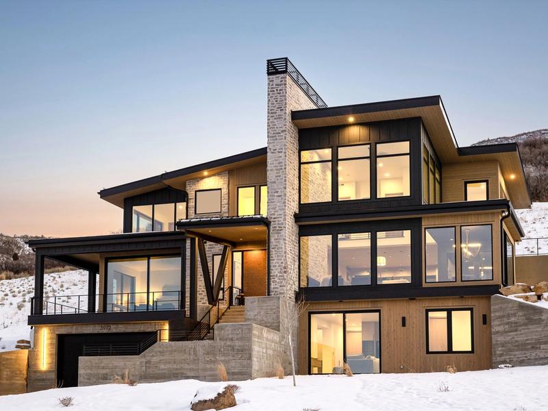 Benloch Ranch Lot 112 aerial exterior view mountain setting luxury custom home Wasatch Back Utah