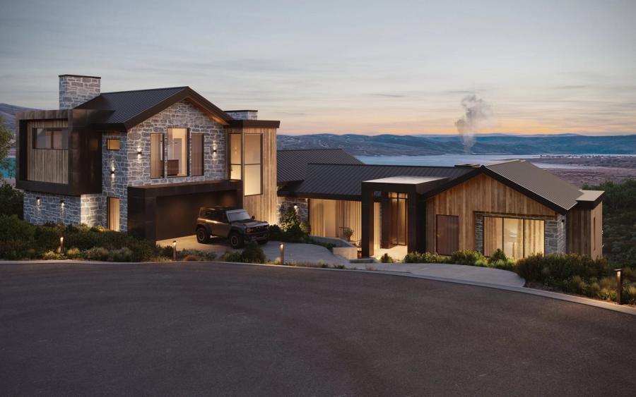 SkyRidge custom home at dusk — build-side value in a hot market