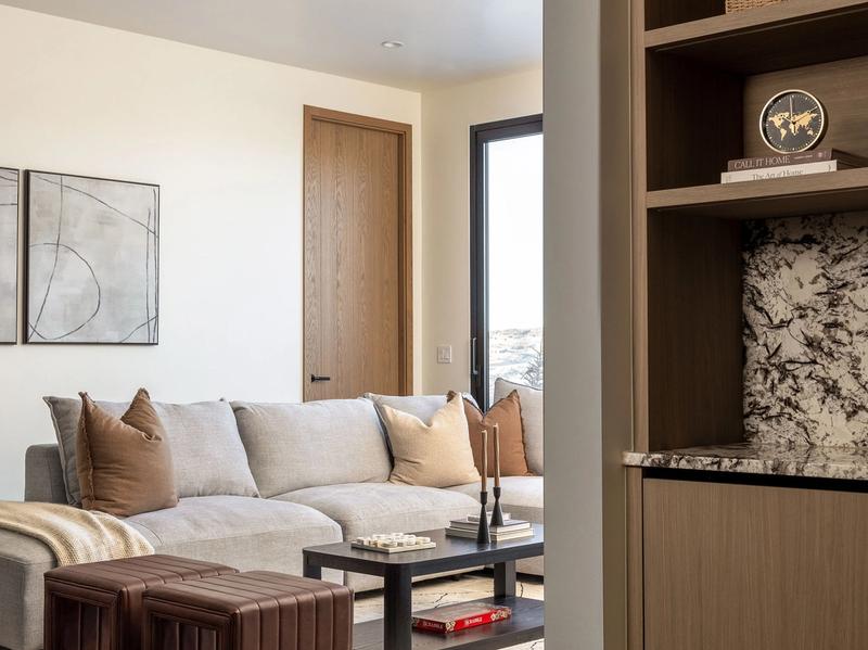 luxury home media room entertainment space modern mountain design Benloch Ranch Roderick Builders