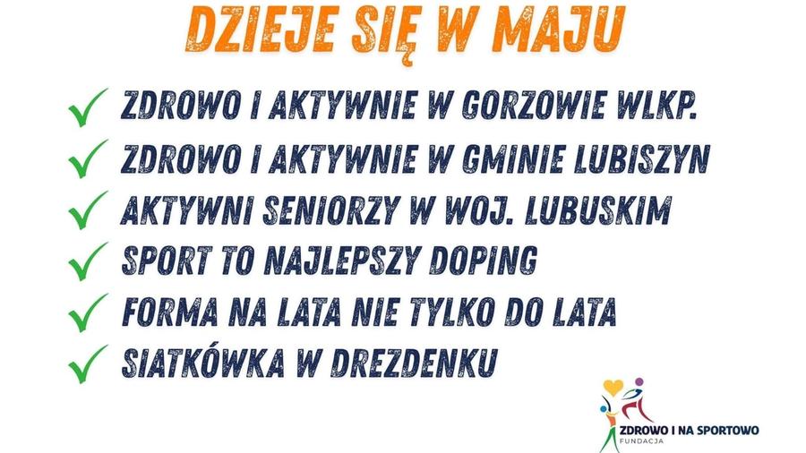 Aktywności sportowe w maju w województwie lubuskim – Gorzów Wlkp., Lubiszyn, Drezdenko