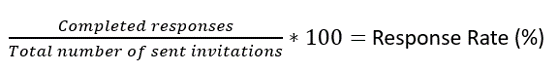 Calculation of survey response rate