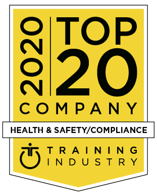 Award logo for LEO GRC which has been listed as a 2020 Top 20 Company Health & Safety/Compliance Training Company