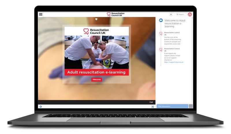 A screenshot from the training solution provided to Resuscitation Council UK to help NHS in the fight against coronavirus
