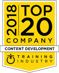 Top 20 2018 content development award logo