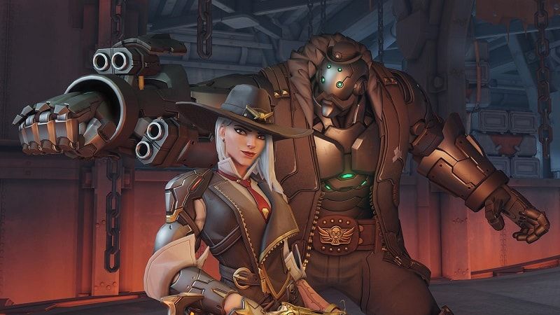 A screenshot of Ashe from the game Overwatch