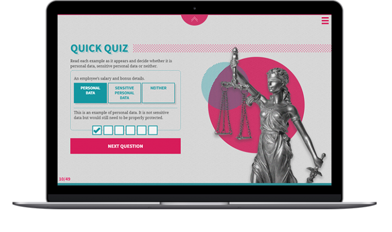 GDPR eLearning screenshot