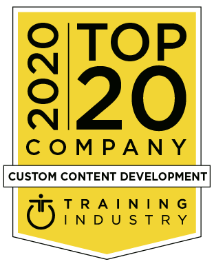 LEO Learning Top 20 Custom Content Company 2020 - Training Industry award badge