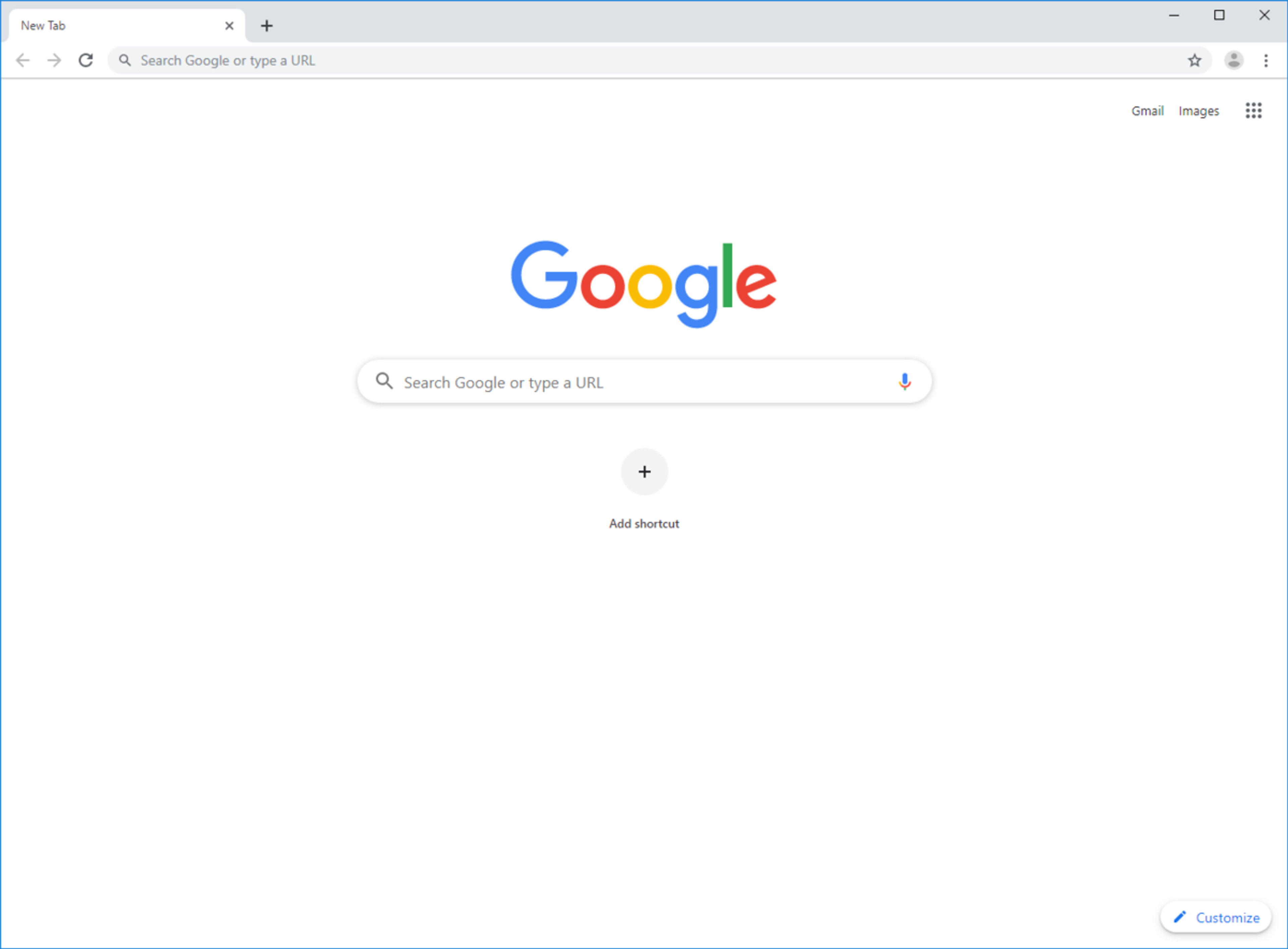 This image shows the Google Chrome new tab page with a search bar and Google logo