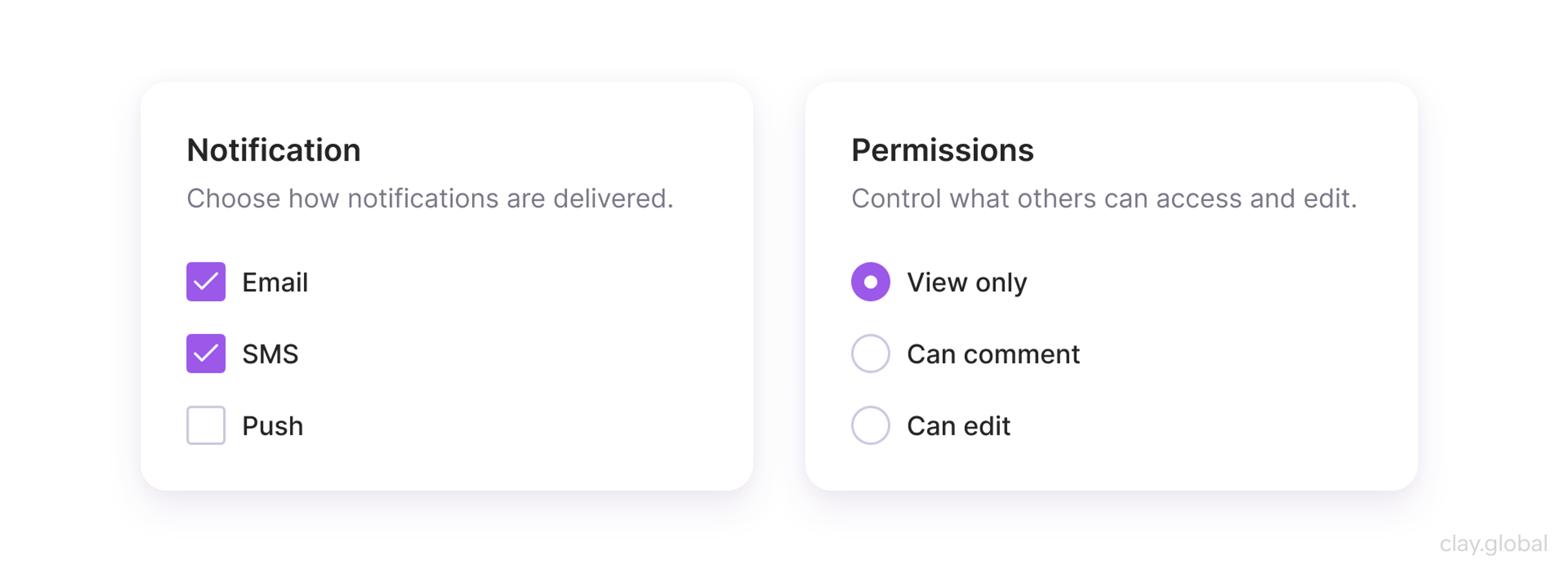 Checkboxes and Radio Buttons in UI