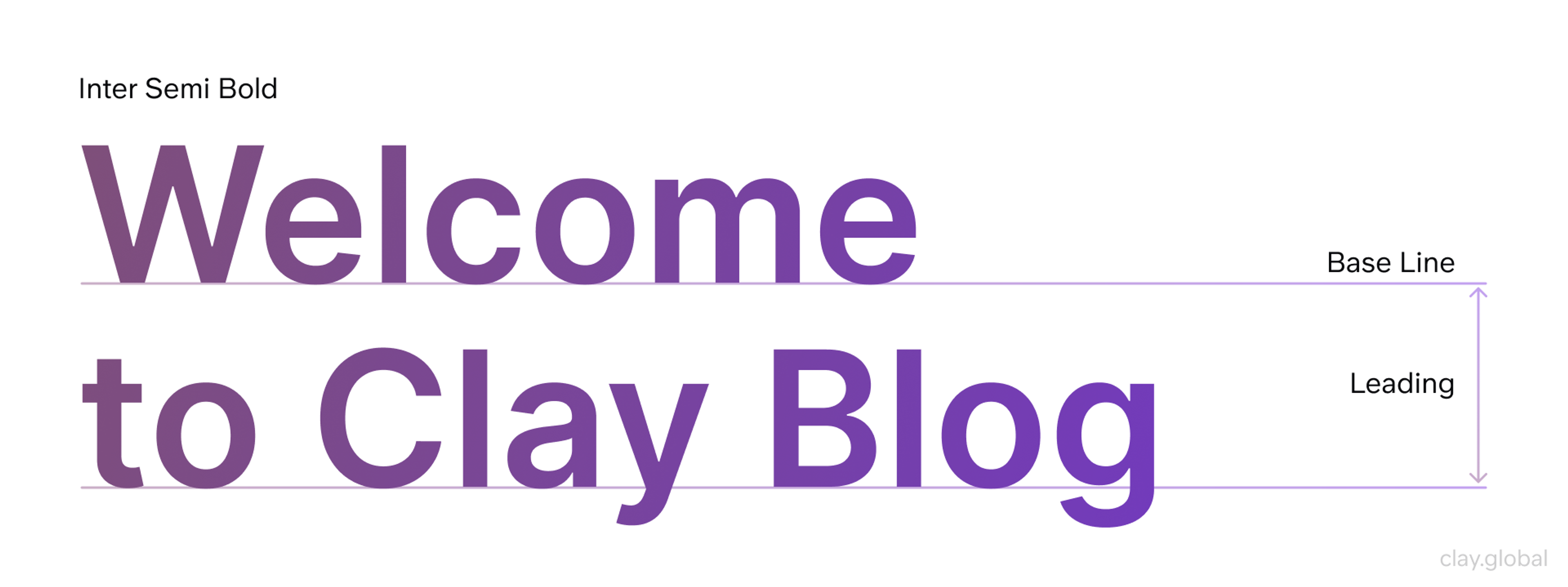 Illustration of baseline and leading in typography