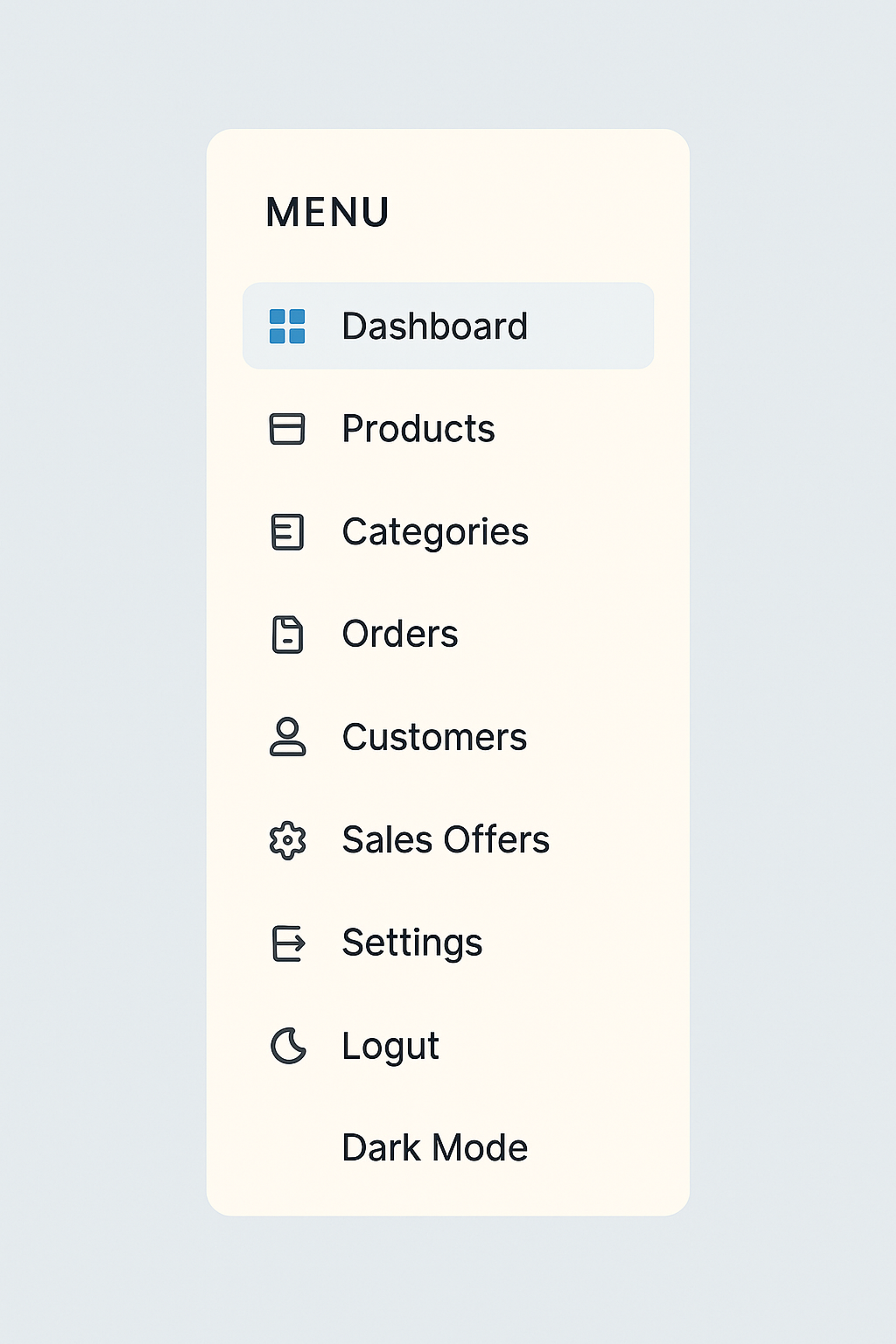 Vertical Sidebar Navigation Menu